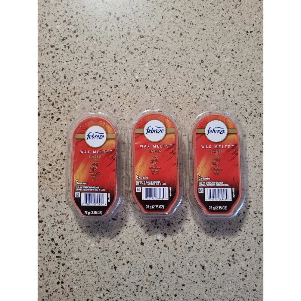 3 Febreze Ember Wax Melts Mandarin Amber Lava 6 Cubes Per Pack Hard To Find